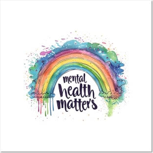 Mental Health Matters Rainbow Posters and Art